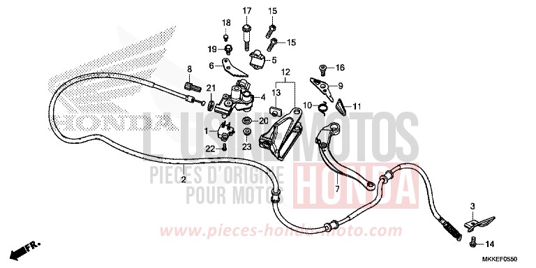LEVIER DE STATIONNEMENT de Africa Twin GRAND PRIX RED (R380B) 2019